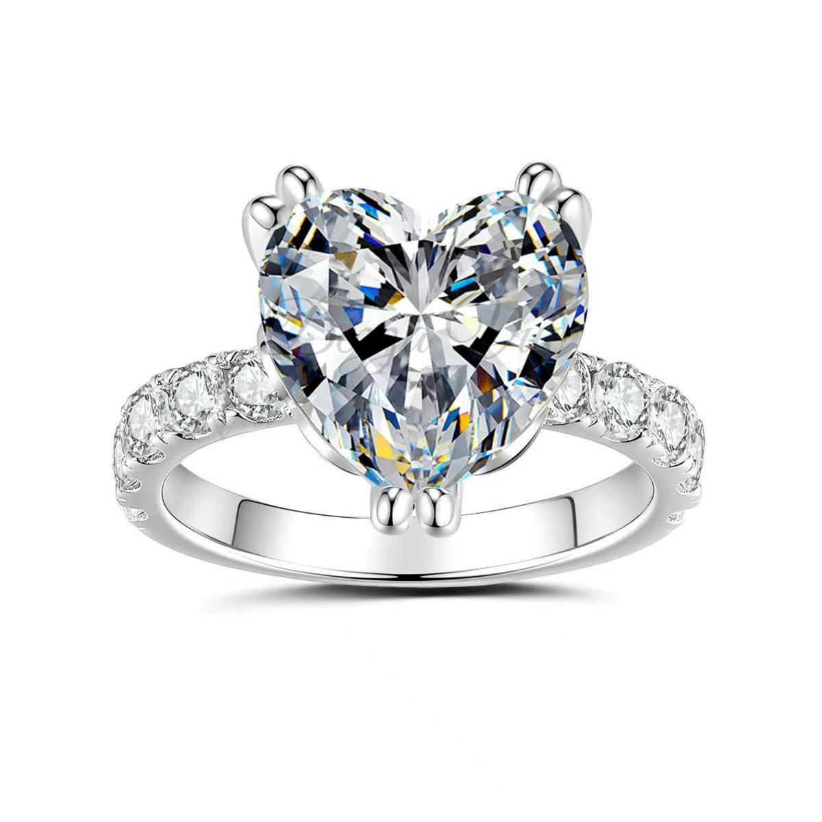 CoriHearts | 6ct Heart-Cut Moissanite Pavé Ring | 14k Gold Vermeil