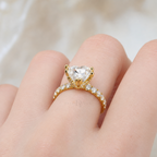 CoriHearts | 6ct Heart-Cut Moissanite Pavé Ring | 14k Gold Vermeil