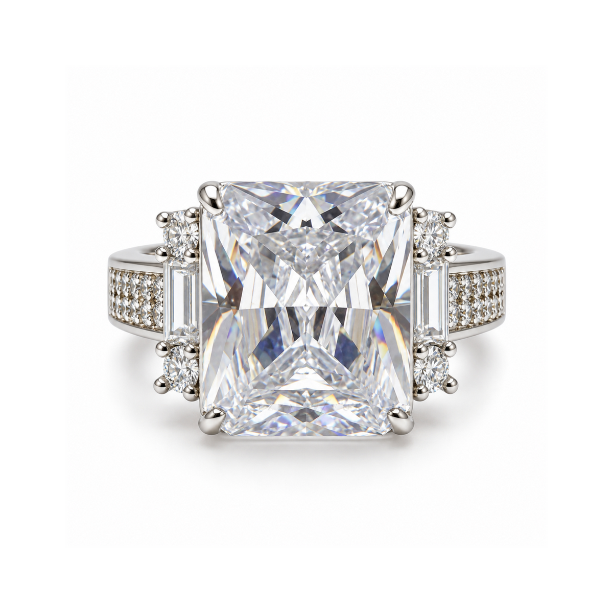 Become ✦ White Gold-Tone Adjustable Statement Ring