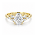 Dezza Vue Mmm(G16) ✨GODDEZZ✨ 3ct Oval Moissanite Tri-sides Ring in Sterling Silver — logo on ring
