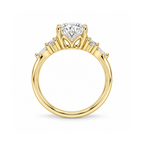Dezza Vue Mmm(G16) ✨GODDEZZ✨ 3ct Oval Moissanite Tri-sides Ring in Sterling Silver — logo on ring