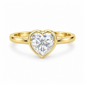 Dezza Vue Mmm(G8)✨GODDEZZ✨ 3ctw Heart Moissanite Bezel Ring in Sterling Silver — logo on ring