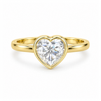 Dezza Vue Mmm(G8)✨GODDEZZ✨ 3ctw Heart Moissanite Bezel Ring in Sterling Silver — logo on ring
