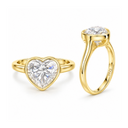 Dezza Vue Mmm(G8)✨GODDEZZ✨ 3ctw Heart Moissanite Bezel Ring in Sterling Silver — logo on ring