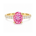 Dezza Vue Mmm(G28) ✨GODDEZZ✨2.36ctw Pink Oval Moissanite Pavé Engagement Ring in Sterling Silver — logo on ring