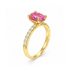Dezza Vue Mmm(G28) ✨GODDEZZ✨2.36ctw Pink Oval Moissanite Pavé Engagement Ring in Sterling Silver — logo on ring