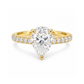 Dezza Vue Mmm(G24)✨GODDEZZ✨2.53ctw Pear Moissanite w/ Hidden Halo Pavé Engagement Ring in Sterling Silver — logo on ring
