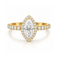Dezza Vue Mmm(G31)✨GODDEZZ✨1.86ctw Marquise Moissanite Halo Pavé Wedding Ring in Sterling Silver — logo on ring