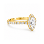 Dezza Vue Mmm(G31)✨GODDEZZ✨1.86ctw Marquise Moissanite Halo Pavé Wedding Ring in Sterling Silver — logo on ring