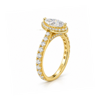 Dezza Vue Mmm(G31)✨GODDEZZ✨1.86ctw Marquise Moissanite Halo Pavé Wedding Ring in Sterling Silver — logo on ring
