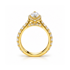 Dezza Vue Mmm(G31)✨GODDEZZ✨1.86ctw Marquise Moissanite Halo Pavé Wedding Ring in Sterling Silver — logo on ring