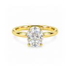 Dezza Vue Mmm(G21)✨GODDEZZ✨2.12ctw Oval Moissanite w/ Hidden Halo Solitaire Engagement Ring in Sterling Silver — logo on ring