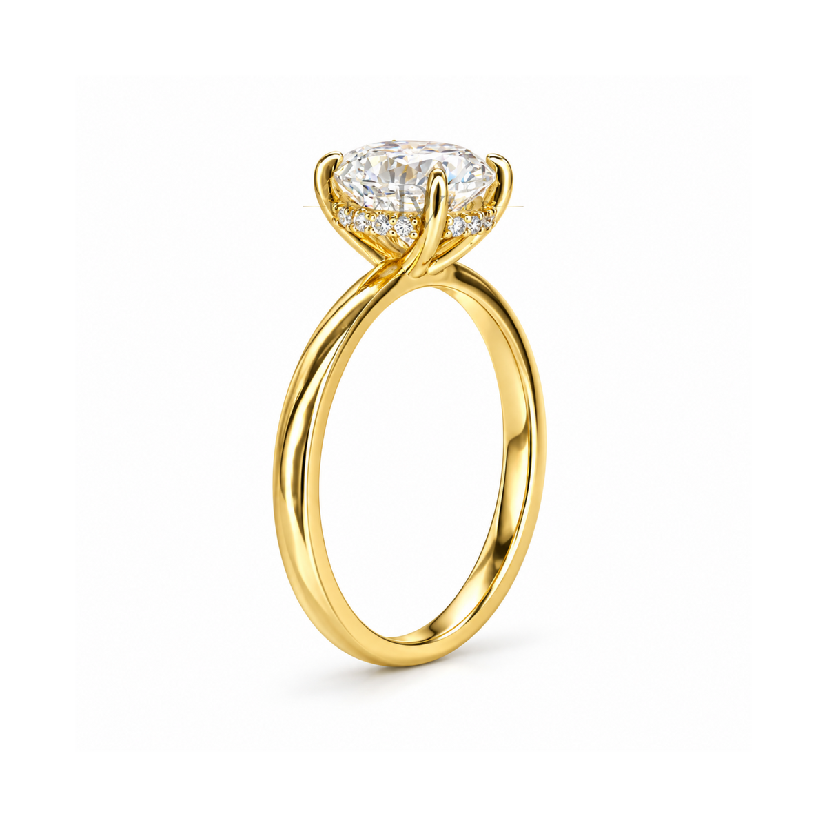Dezza Vue Mmm(G21)✨GODDEZZ✨2.12ctw Oval Moissanite w/ Hidden Halo Solitaire Engagement Ring in Sterling Silver — logo on ring