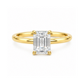 Dezza Vue Mmm(G22)✨GODDEZZ✨2.12ctw Emerald Cut Moissanite w/ Hidden Halo Solitaire Ring in Sterling Silver — logo on ring