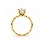 Dezza Vue Mmm(G22)✨GODDEZZ✨2.12ctw Emerald Cut Moissanite w/ Hidden Halo Solitaire Ring in Sterling Silver — logo on ring