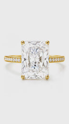 Cathedral Royale | 6ct Radiant Cut Moissanite Ring | 14k Gold Vermeil