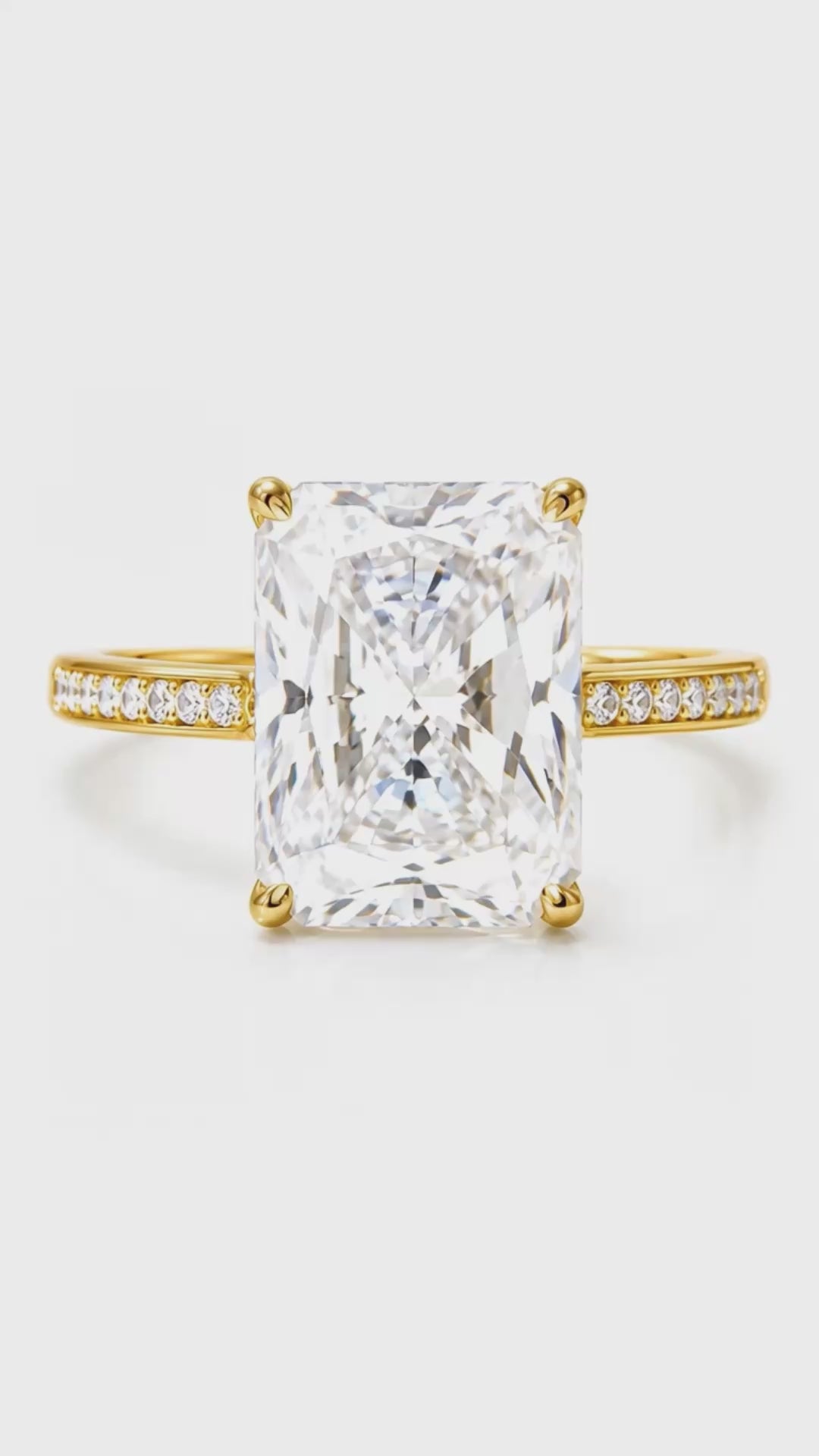 Cathedral Royale | 6ct Radiant Cut Moissanite Ring | 14k Gold Vermeil